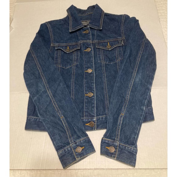 Abercrombie & Fitch Women’s Jean Jacket Size Small Dark Wash Denim - Picture 3 of 8